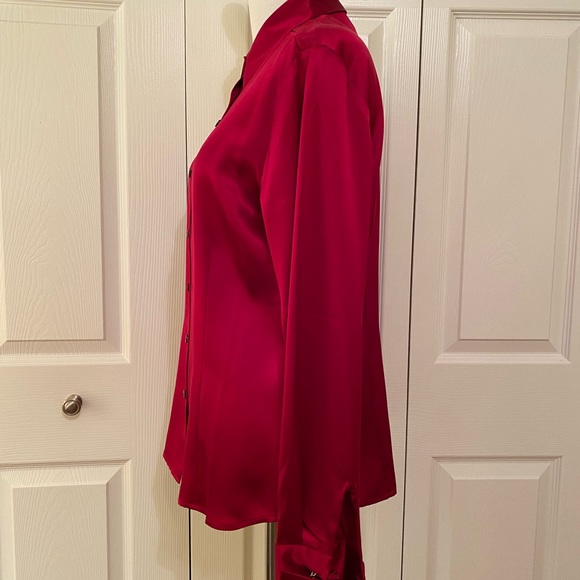 Eddie Bauer red silk blouse size M - Picture 2 of 6